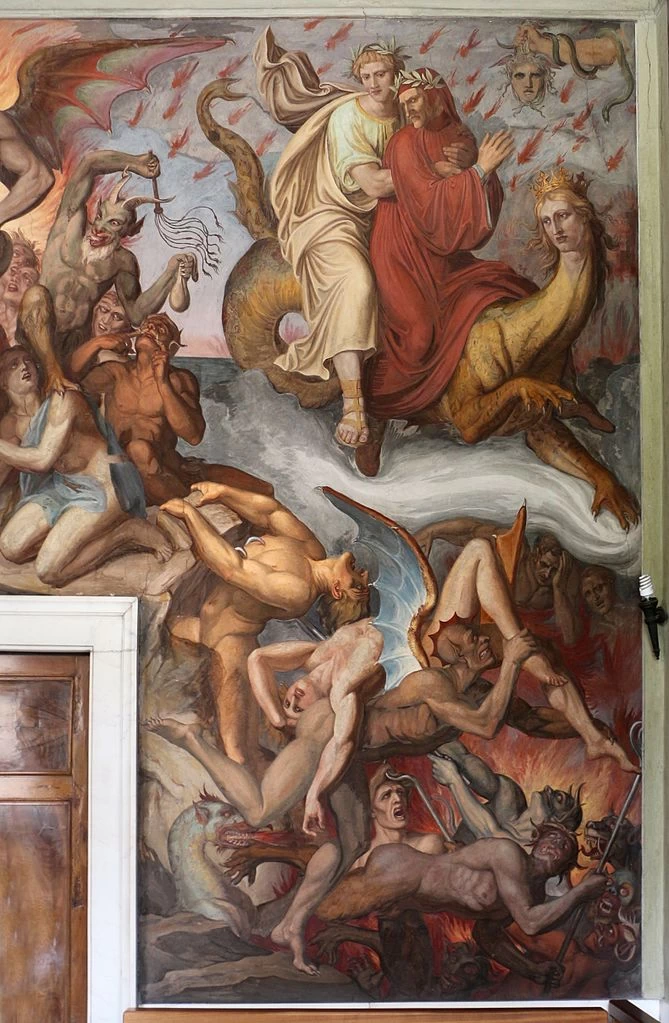 Stanza di Dante. Casino di villa Massimo, Roma - Inferno 1